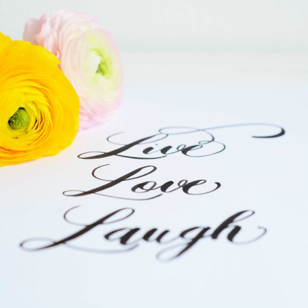 Brush lettering Live Love Laugh