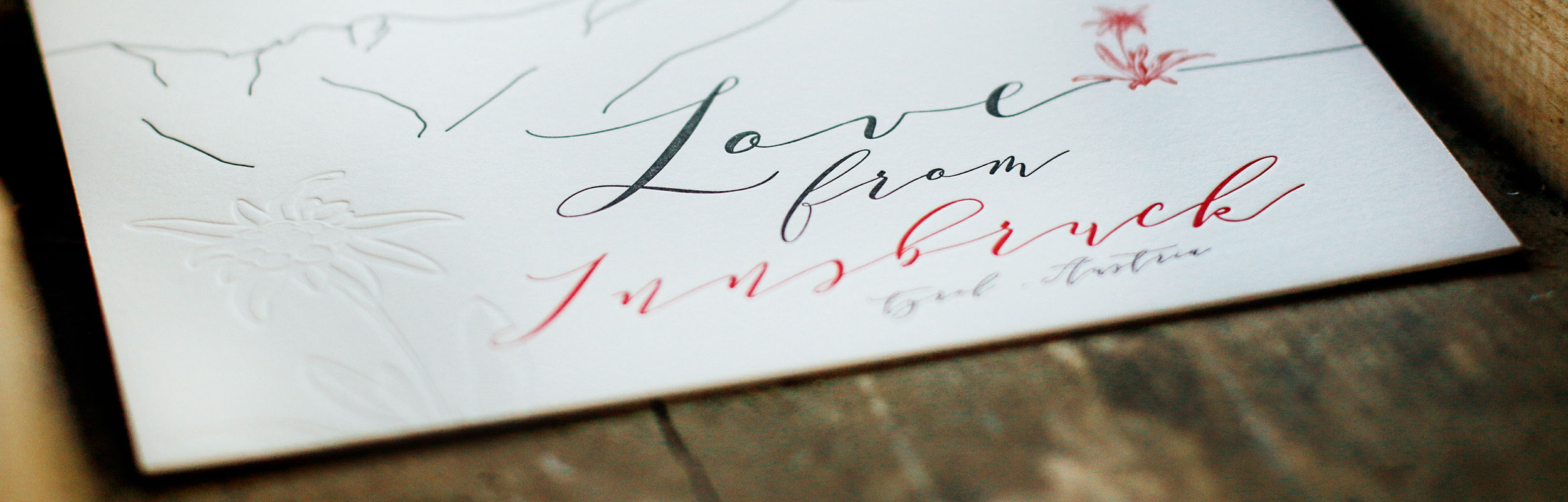 Letterpress Karte Love from Innsbruck