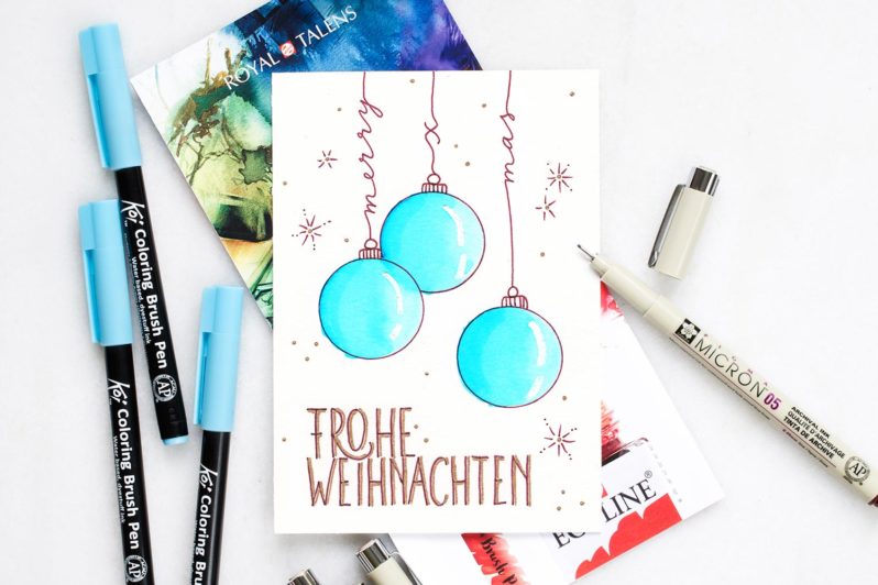 HandletteringKarte „Frohe Weihnachten“ Katja Haas PapierLiebe