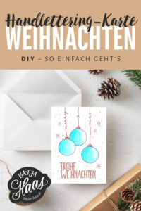 Handlettering-Karte Frohe Weihnachten, DIY