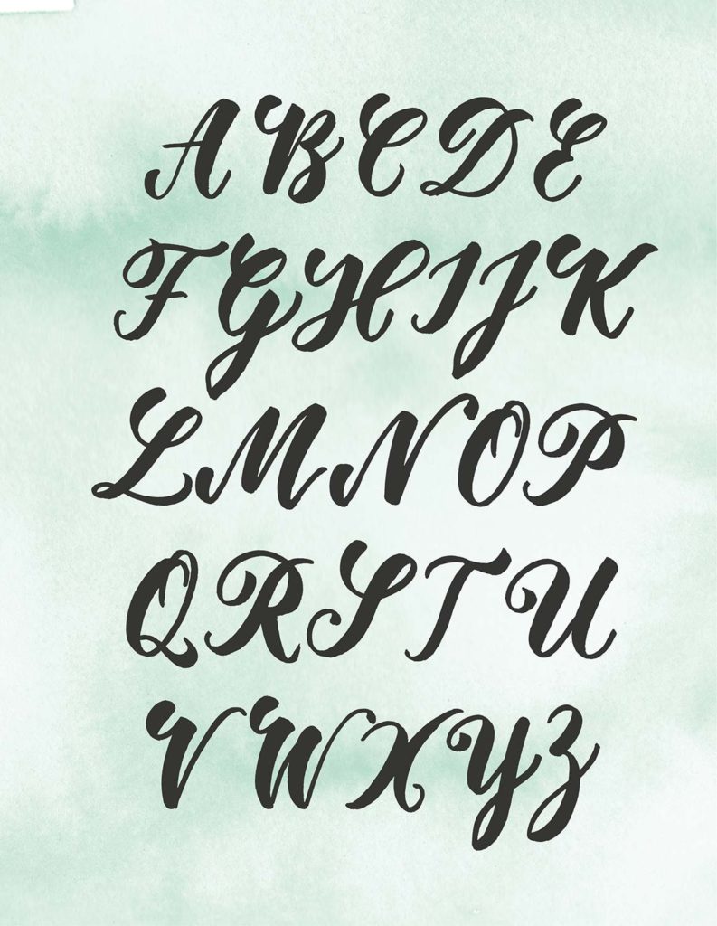 Brush-Pen-Alphabet Majuskeln
