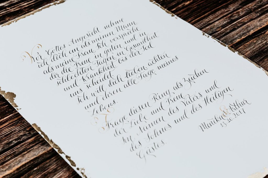 Eheversprechen – Moderne Kalligrafie