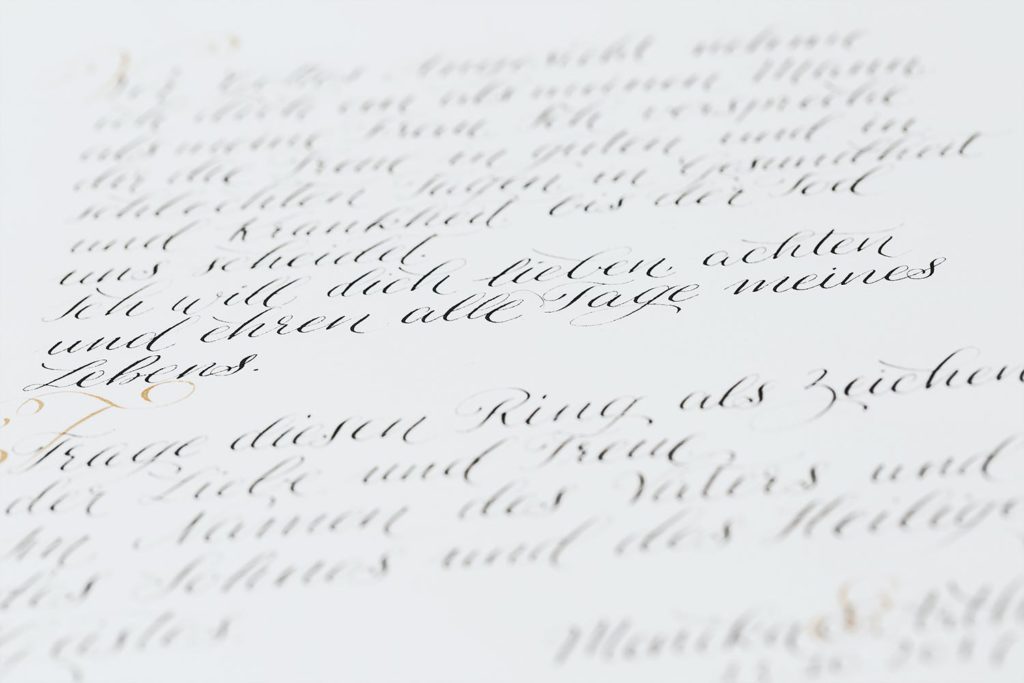 Eheversprechen – Moderne Kalligrafie