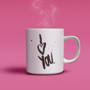 PapierLiebe-Tasse Brush-Lettering I love you