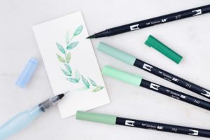 Einfache Watercolor-Blätter mit Brush Pens erstellen