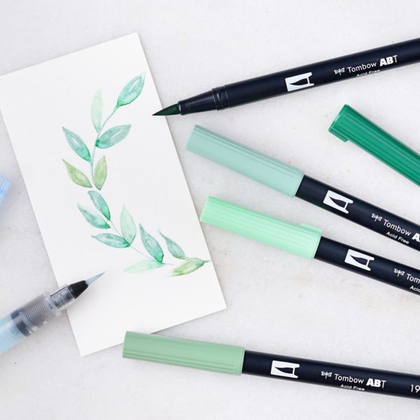 Einfache Watercolor-Blätter mit Brush Pens erstellen