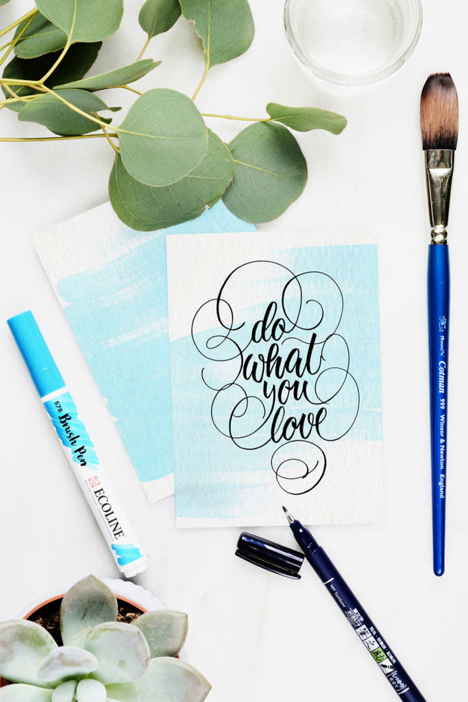 do what you love brushlettering