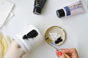 Marmeladenglas-Acrylfarbe-Wasserschiebefolie