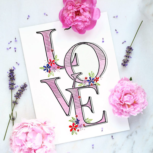 Love-Schriftzug aus dem Buch Lettering Ideenschatz