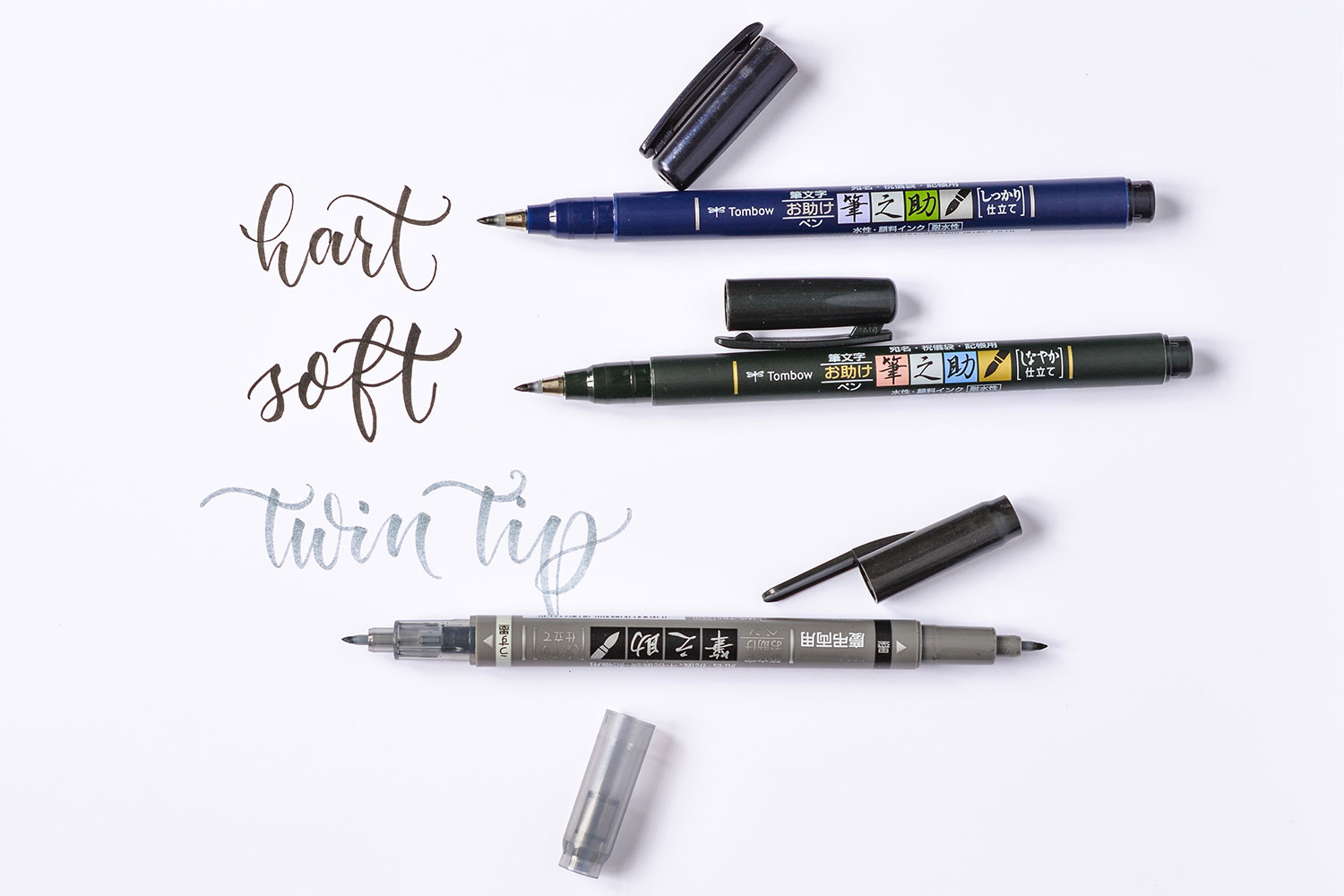 Tombow Fudenosuke hard, soft und twin tip