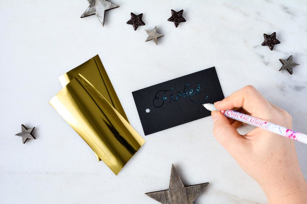 Geschenkanhänger Frohes Fest mit Goldfolie