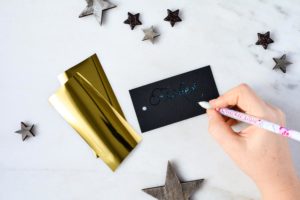 Geschenkanhänger Frohes Fest mit Goldfolie