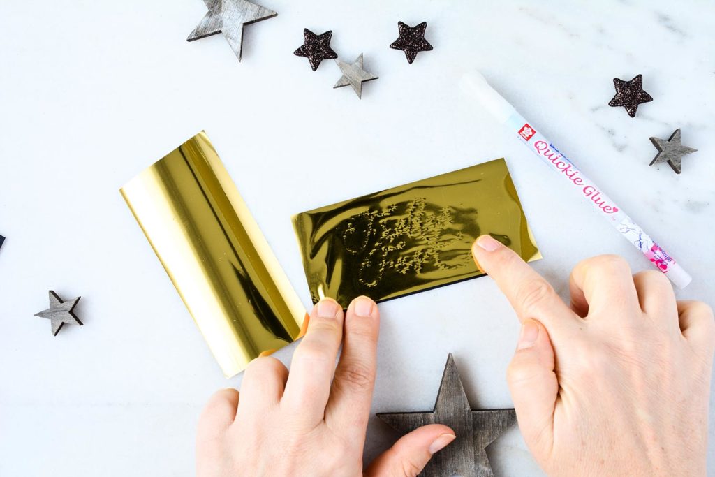 Geschenkanhänger Frohes Fest mit Goldfolie
