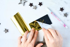 Geschenkanhänger Frohes Fest mit Goldfolie