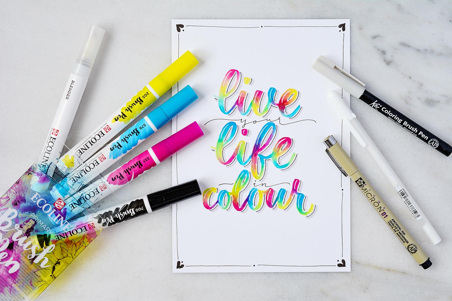 Watercolor-Blending mit Ecoline Brush Pens