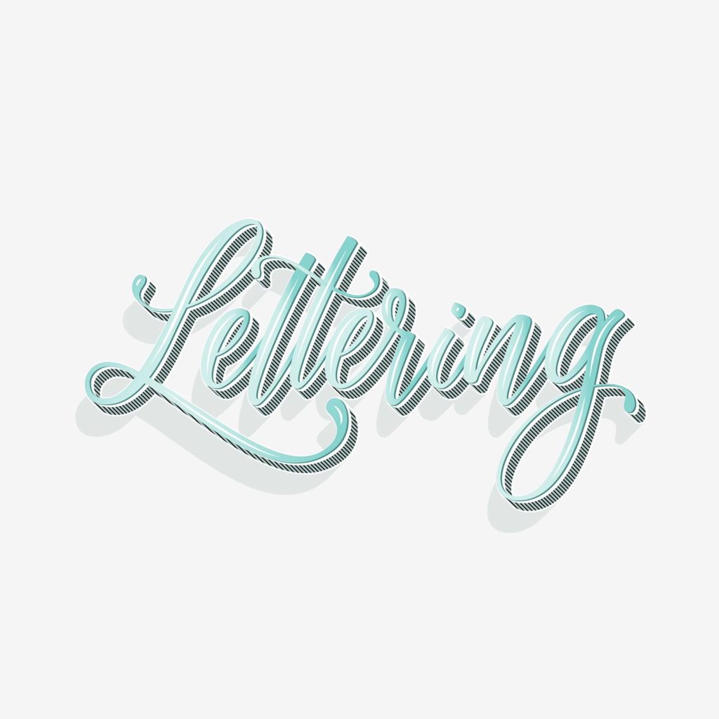 Lettering-Schriftzug mit 3D-Bounce-Effekt