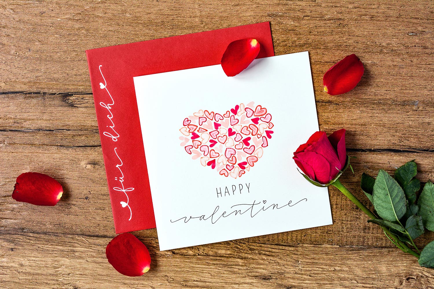 Valentinstag Karte / Valentinstag-Karte Vorlage | Download der