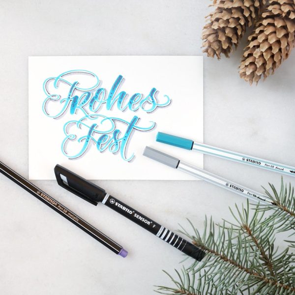 Frohes Fest Stabilo Pen 68 brush