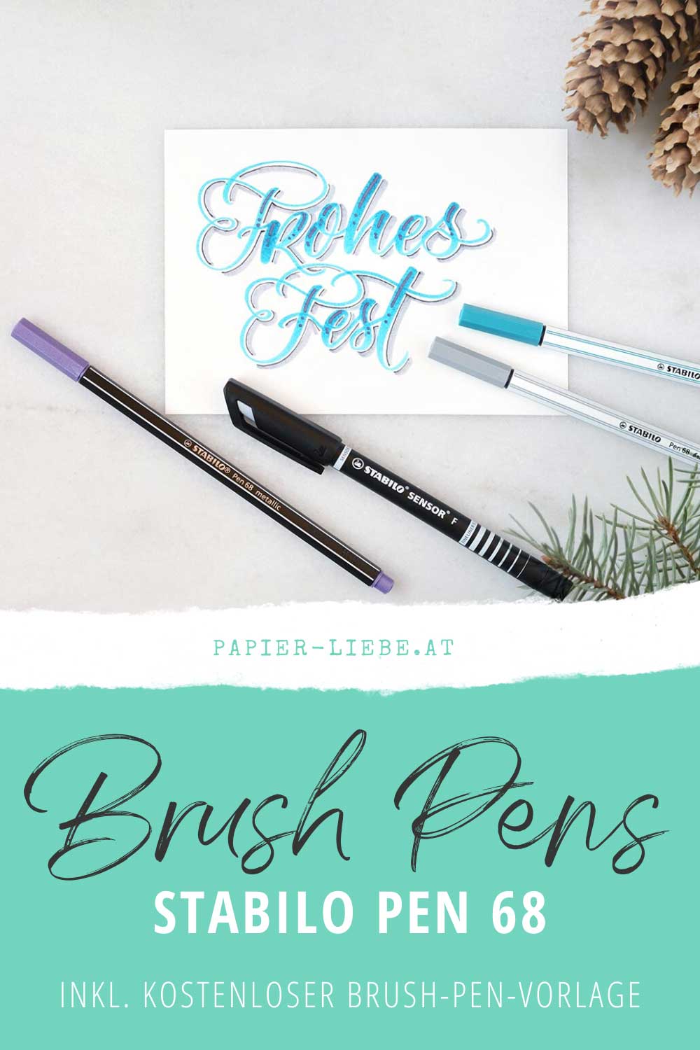 Frohes Fest Stabilo Pen 68 brush