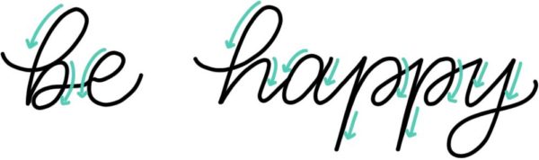 be happy – Faux Calligraphy Schritt 2