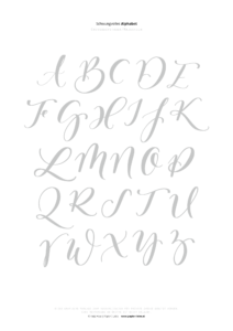Schwungvolles Brush-Lettering-Alphabet Großbuchstaben