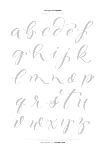 Schwungvolles Brush-Lettering-Alphabet Kleinbuchstaben