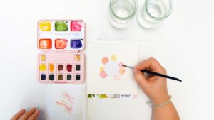 Spring vibes – Watercolor-Tipp: Maskieren mit Etikettenpapier