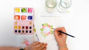 Spring vibes – Watercolor-Tipp: Maskieren mit Etikettenpapier