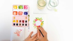 Spring vibes – Watercolor-Tipp: Maskieren mit Etikettenpapier