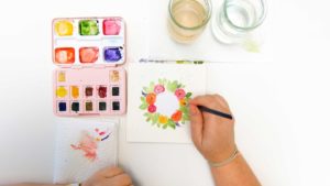 Spring vibes – Watercolor-Tipp: Maskieren mit Etikettenpapier