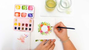 Spring vibes – Watercolor-Tipp: Maskieren mit Etikettenpapier
