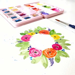 Spring vibes – Watercolor-Tipp: Maskieren mit Etikettenpapier