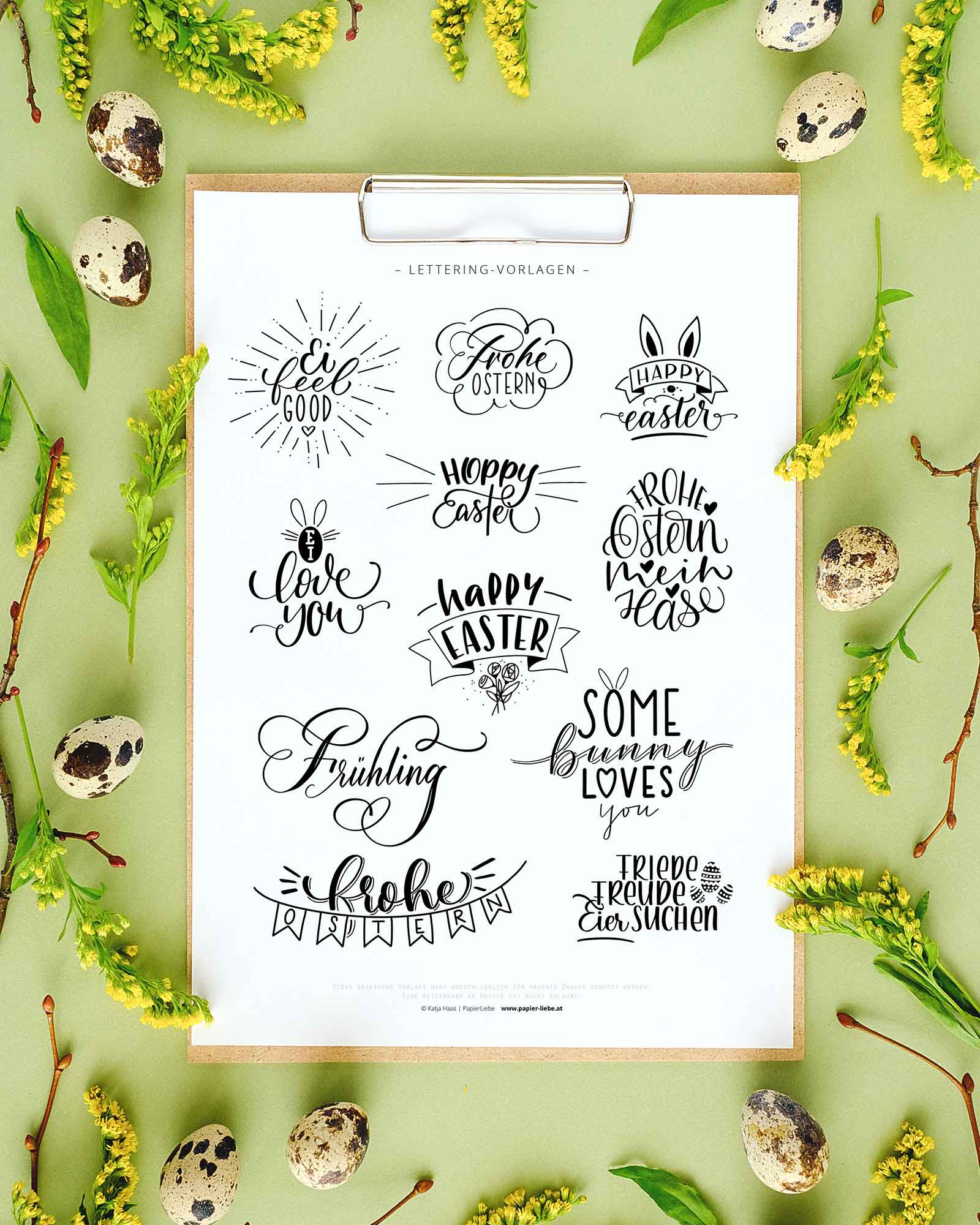 Handlettering-Vorlagen für Ostern