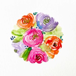 Flower Power – Watercolor maskieren mit Etikettenpapier