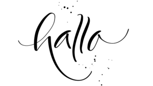 hallo Brush-Lettering Schriftzug