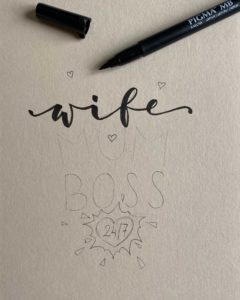 WIFE.MUM.BOSS. Statement-Lettering