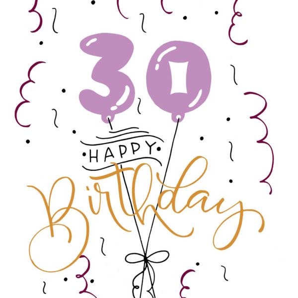30 Happy Birthday – Bubble-Lettering