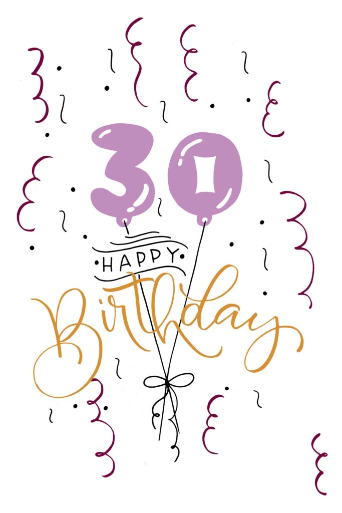 30 Happy Birthday – Bubble-Lettering