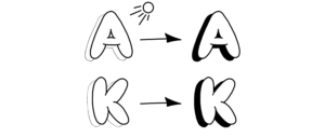 Bubble-Lettering-Schatten links