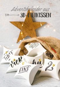 Handlettering-Adventskalender aus 3D-Faltkissen