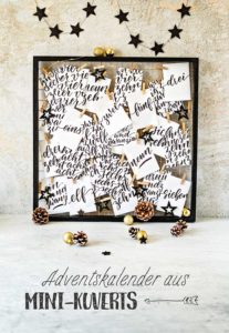 Handlettering-Adventskalender aus Mini-Kuverts
