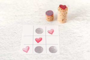 Herz-Stempel für Tic-Tac-Toe-Spiel
