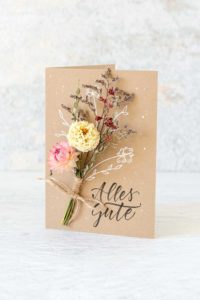 Trockenblumen-Karte Alles Gute