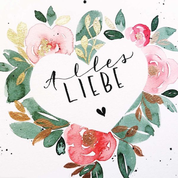 Brush-Lettering-Schriftzug Alles Liebe