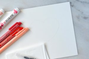 Valentinsherz mit Aquarell-Effekt
