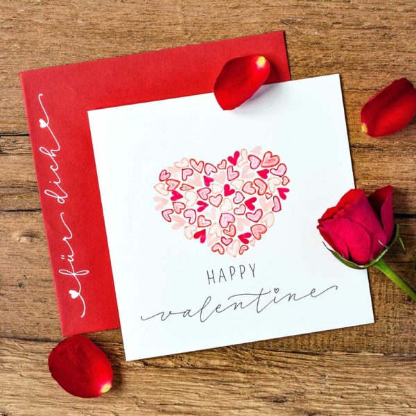 Valentinsherz mit Aquarell-Effekt