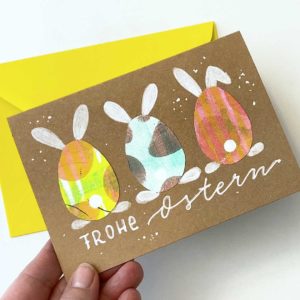 Osterkarte gestalten mit Gelli Print