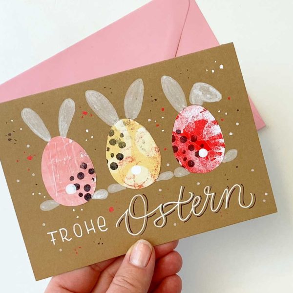 Osterkarte gestalten mit Gelli Print