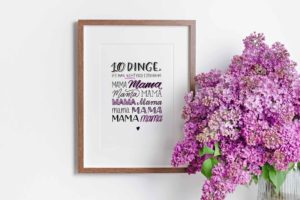 Handlettering-Spruch für Muttertag mit Farbe verziert