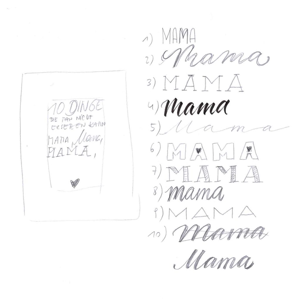 Handlettering-Spruch für Muttertag – Entwurf